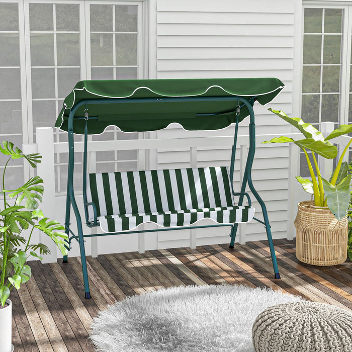 Outsunny 3-seat Patio Swing, Outdoor Swing With Adjustable Canopy