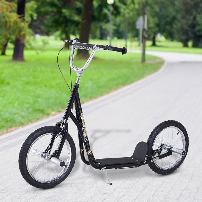 Homcom Youth Scooter Teen Kick Scooter Kids Children Stunt Scooter Bike Bicycle Ride On 16\" Inflatab