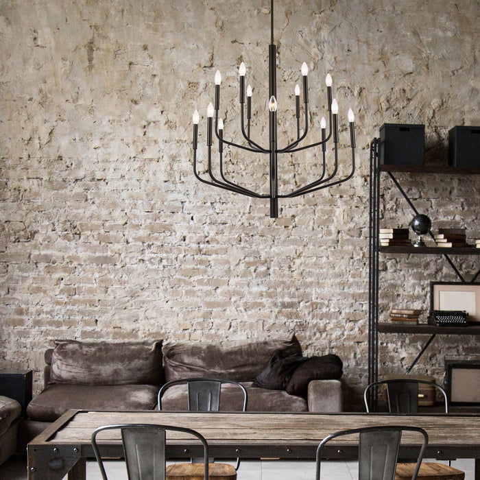 Dainolite Eleanor 14 Light Chandelier Matte Black Lamp