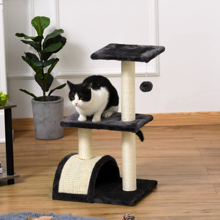 Pawhut Cat Tree Tower For Indoor Cats, 28 Inches Climbing Activity Center W/ Sisal Scratching Post, 