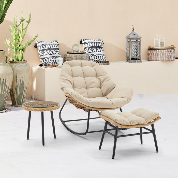 Benson Modern 3-Piece Lounge Chair Set in Cream 