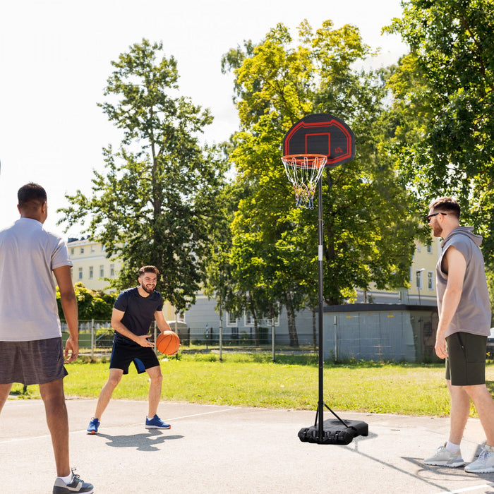 Homcom 7-8.5ft Portable Basketball Hoop With 27.5" Backboard, Black