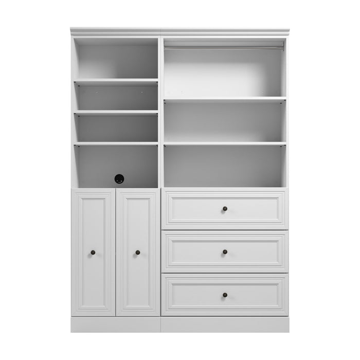 Bestar Versatile 61 W Closet Organizer System with Doors - White