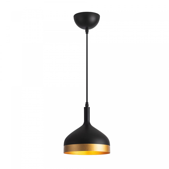 Dash Collection 8\" Pendant Ceiling Light - Black & Gold