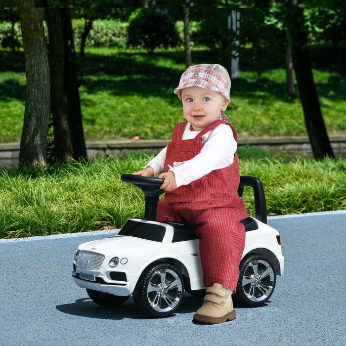 Qaba Bentley Bentayga Licensed Baby Car, Ride On Push Car Foot To Floor Slider With Horn Music, Unde