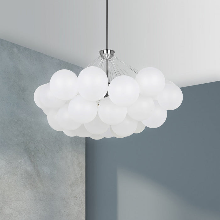 Dainolite Miles 8 Light Chandelier Polished Chrome Frosted White Glass Lamp