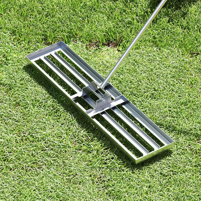 Costway Lawn Leveling Rake 42" X 10" Heavy Duty Level Lawn Tool For Garden Backyard/lawn Silver