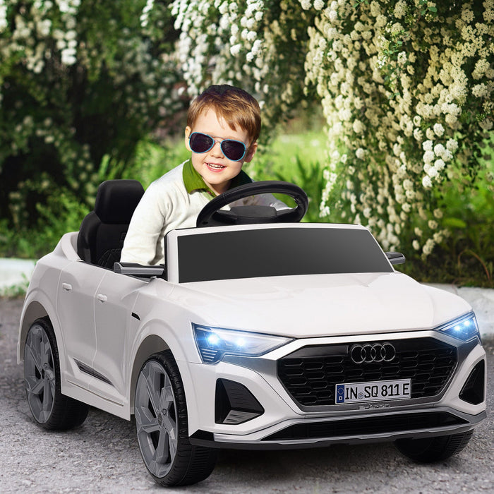 Qaba Audi Q8 Etron Sportback Licensed Powered Ride-On Car, 12v Battery Powered Kids Electric Car Wit