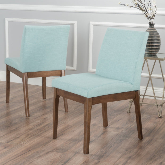 Anastasia Dining Chair Set Of 2 With Fabric Upholstery - Mint 