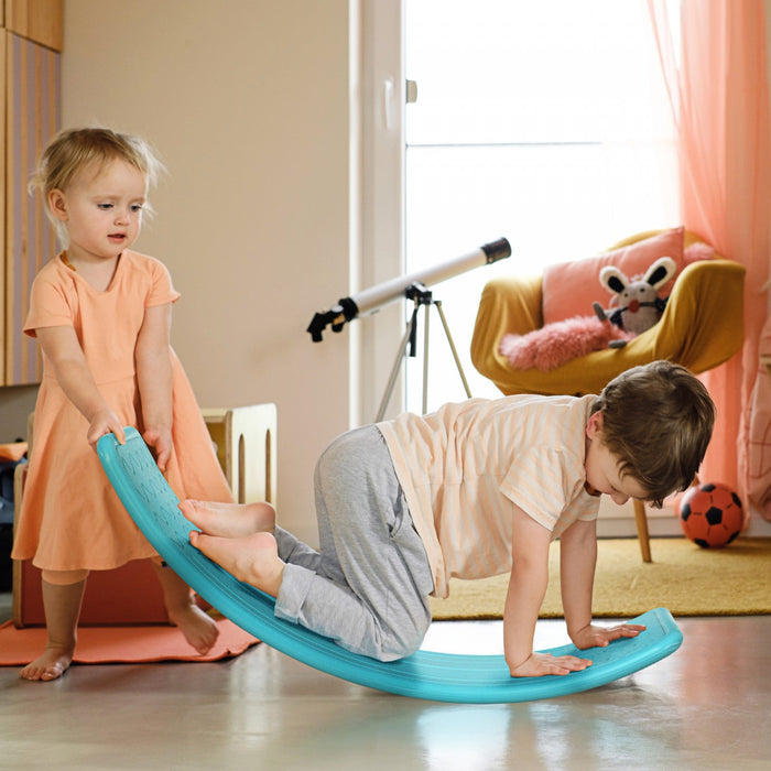 Qaba 32.3\" Balance Board, Wobble Board Kids Curvy Rocker Board, Ended Preschool Learning Montessori 