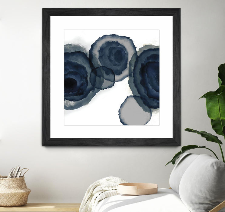\"Blotted Ink Ii\" Matted and Framed Black 30x30 Wall Art
