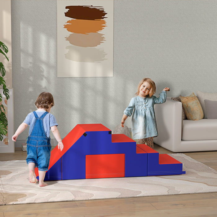 Qaba Kids Crawl And Climb Foam Play Set Toddler Nugget 2-piece Interactive Set For Climbing, Crawlin