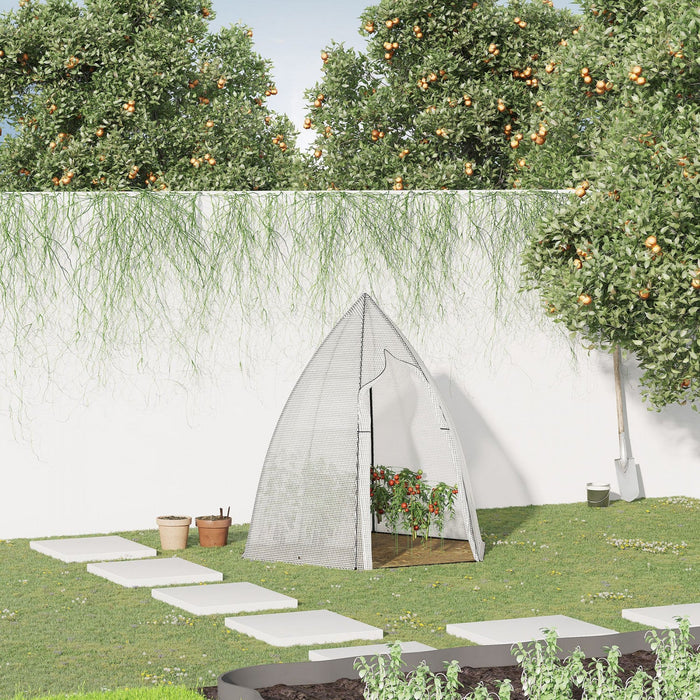 Outsunny 63\" X 54\" X 71\" Greenhouse Portable Hot House For Plants With Zipper Door And Mesh Window F