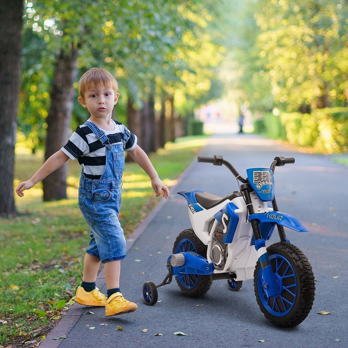 Aosom Kids Dirt Bike Battery Powered Ride-on Electric Motorcycle With Charging 12v Battery, Training