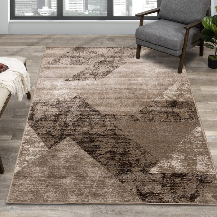 May Distressed Geometric Area Rug - 5'3\" x 7'7\"