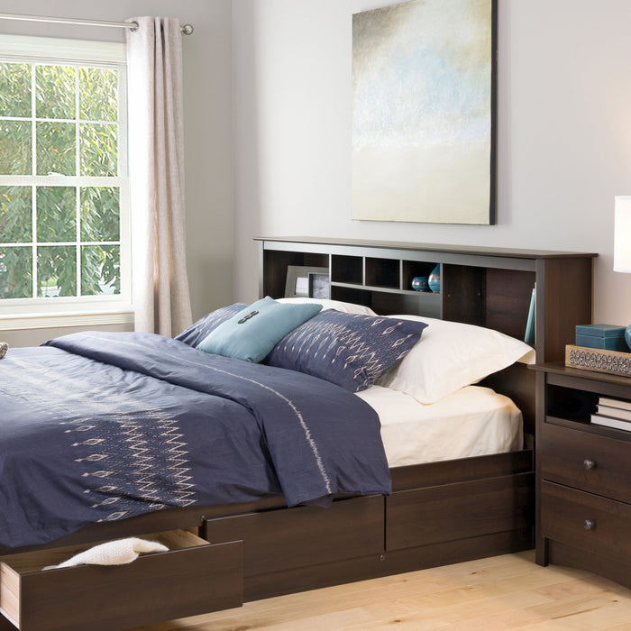 King Bookcase Headboard - Espresso