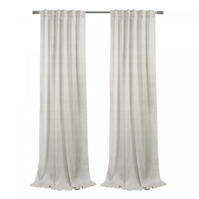 Habitat Austin Linen Light Filtering Dual Header Curtain Panel - 52 x 95