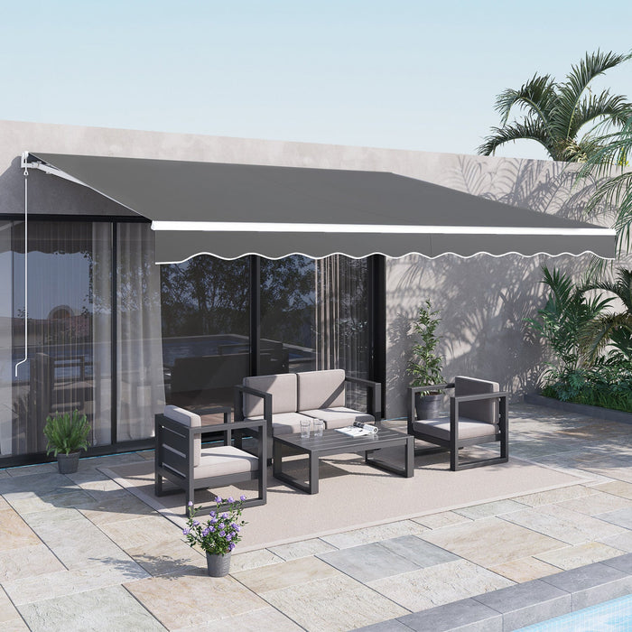 Outsunny 10' X 13' Electric Retractable Awning W/ Remote Controller, Gray