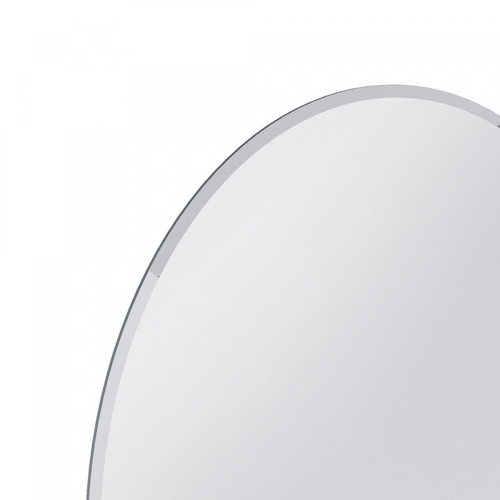 Lathe 24 Inch Frameless Round Mirror In Chrome 