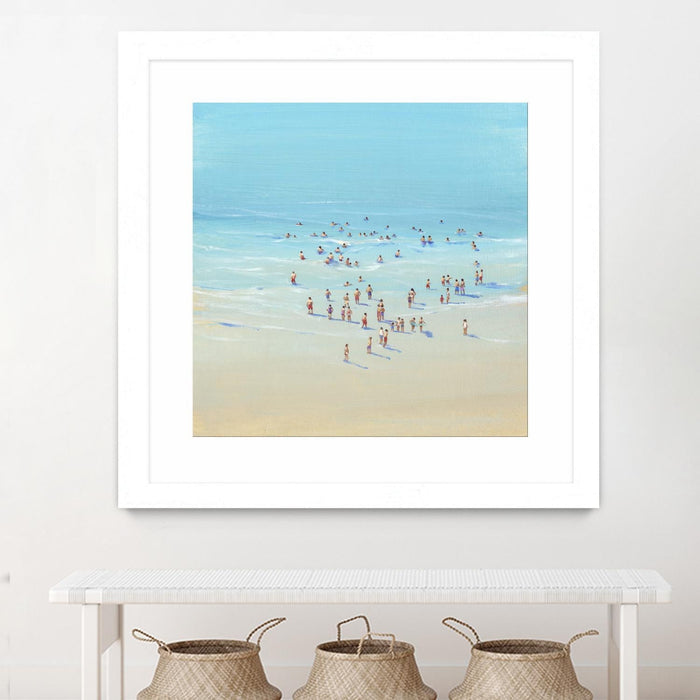 \"Beach Day Ii\" Matted and Framed White 30x30 Wall Art