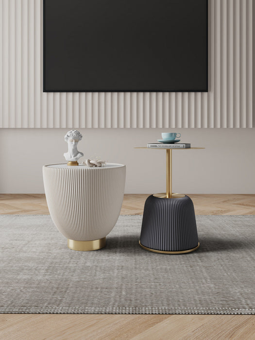 Anderson Modern 2-Piece End Table in Gray and Cream 