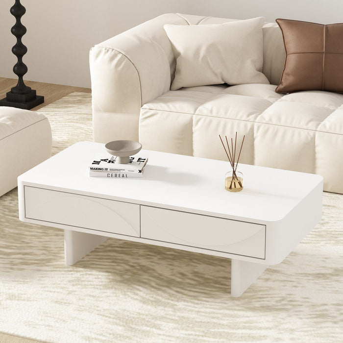 Ella Modern 47\" Coffee Table in White 