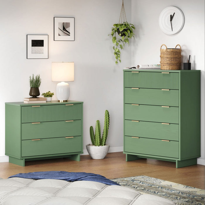 Granville Modern 2-Piece Dresser Set in Sage Green 