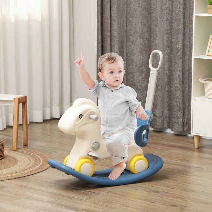 Qaba Rocking Horse, 4 In 1 Baby Ride On Horse, Push Car, Sliding Car With Detachable Balance Board &