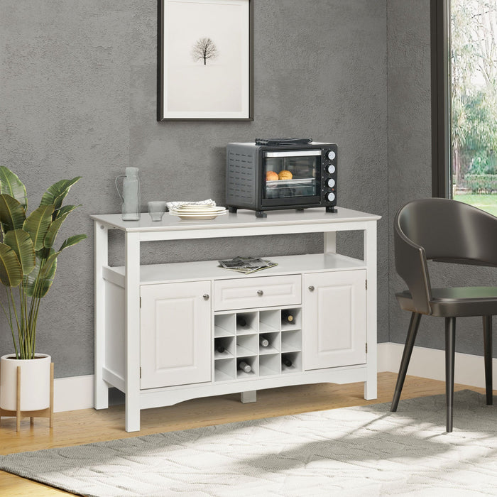HOMCOM Sideboard Buffet Credenza Storage Cabinet with Drawer Wine Rack