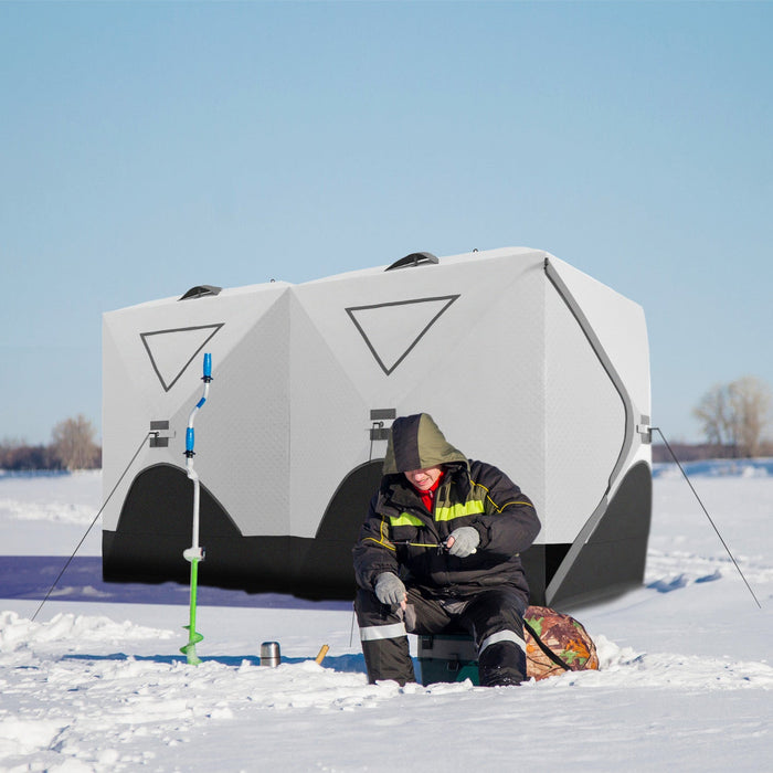 Outsunny 8-person Insulated Ice Fishing Tent, Pop-up, For -22℉, Grey