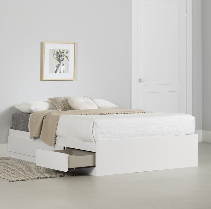 Step One Mates Bed With 3 Drawers - Pure White 