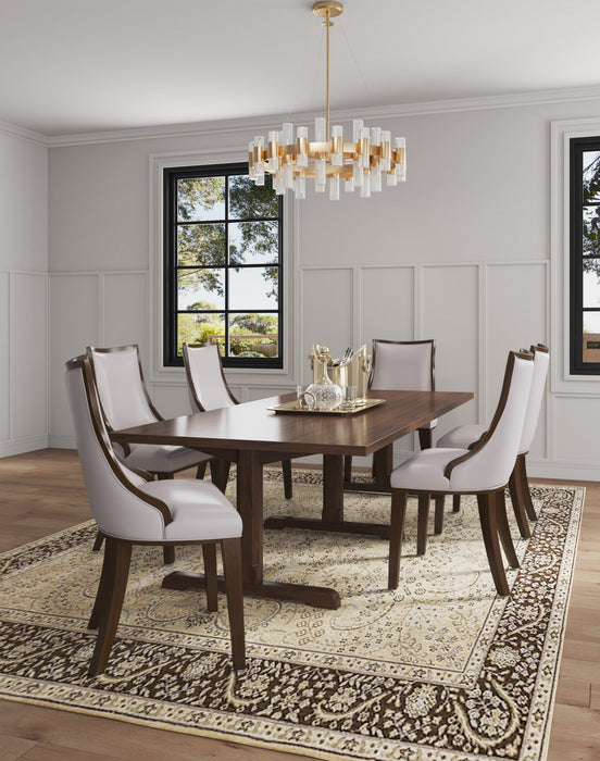Grand Traditional Wood Upholstered Dining Chair in Light Gray - Set of 4 