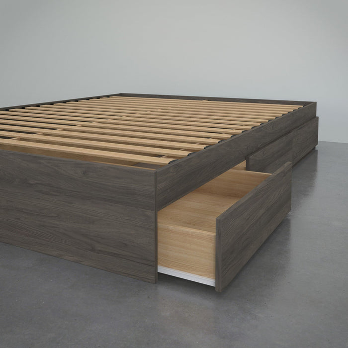 Nordika Queen Platform Bed - Bark Grey 
