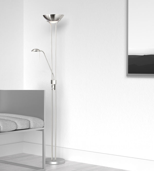 Dainolite Mother & Son Floor Lamp Satin Chrome Finish