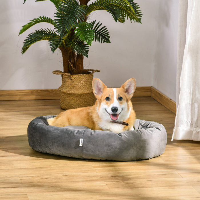 Pawhut Pet Bed, Soft Velvet Lounge Sleeper, Machine Washable Cushion, Soft Padding, Zippered Cover, 