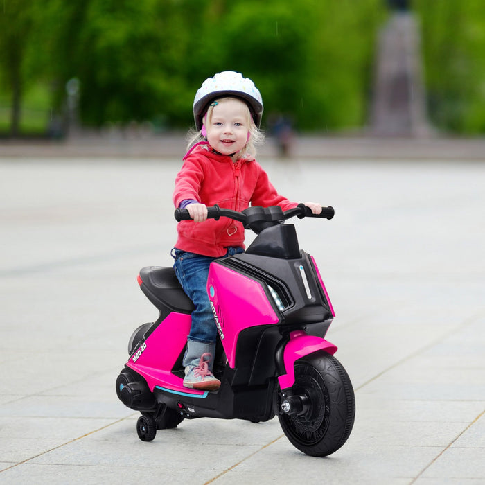 Aosom Electric Powered Ride-On Motorcycle For Kids, 6v Battery-powered Motorbike With Training Wheel