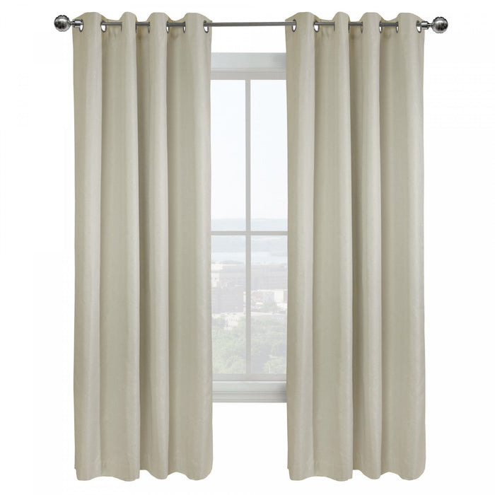 Thermaplus Vigo Off-White Blackout Grommet Curtain Panel - 52 x 95