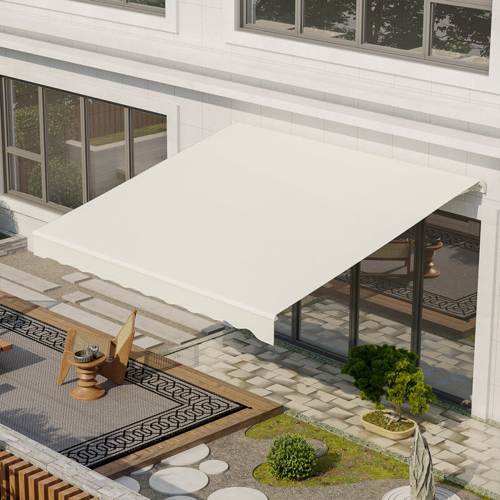 Outsunny 12' X 10' Electric Retractable Awning W/ Remote Controller, Cream