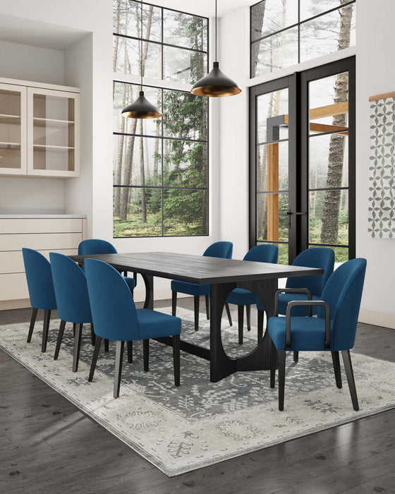 Hillman Modern 8-Piece Dining Chair Set in Blue 