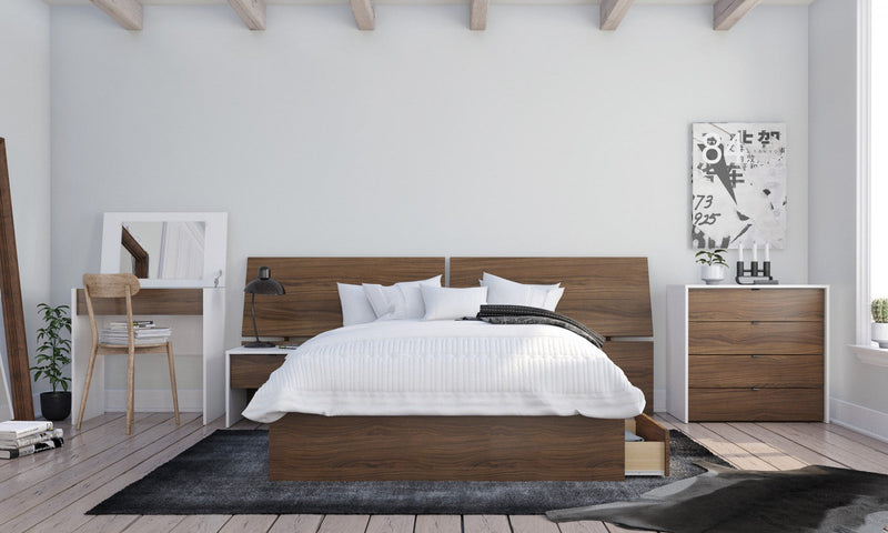 Nordika 4-Drawer Chest - White/Walnut 