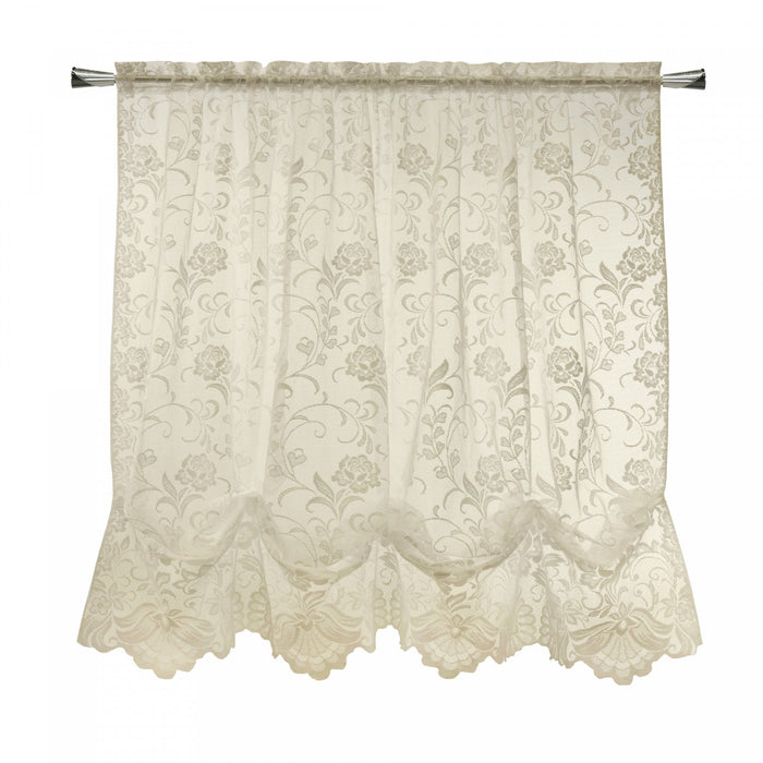Habitat Limoges Ivory Sheer Rod Pocket Balloon Curtain - 55 x 63
