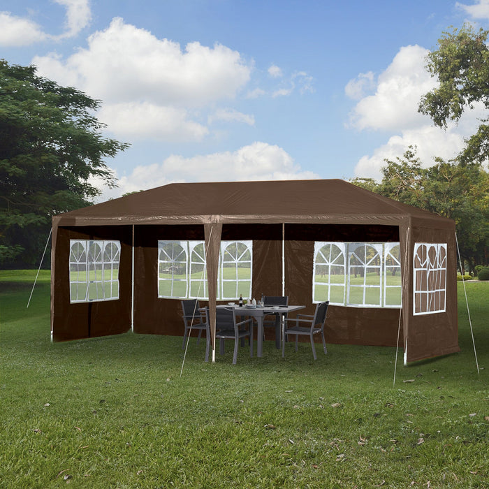 Outsunny 18.7' X 9.4' Party Tent, Portable Folding Wedding Tent, Garden Canopy Event Shelter, Outdoo