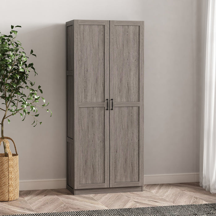 Cornelia Modern 30\" Storage Cabinet in Gray (4-Shelf) 