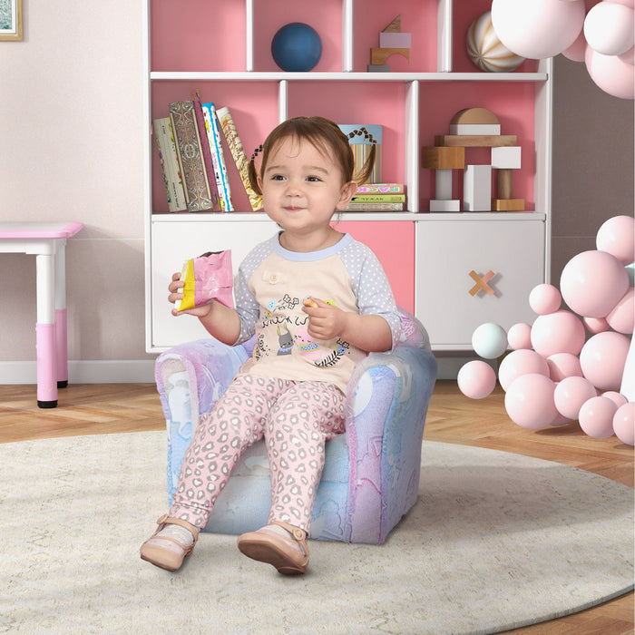 Qaba Toddler Chair, Kids Chair With Luminous Fairy Design, Wooden Frame, Kids Sofa For 18-36 Months,