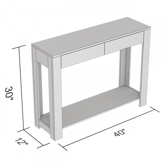 40” Console Table With 2 Drawers And Shelf - Dark Taupe 