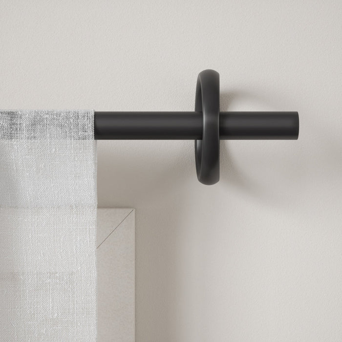 Umbra Ringlet Matte Black Expandable 1\" Curtain Rod - 42\"-120\" 