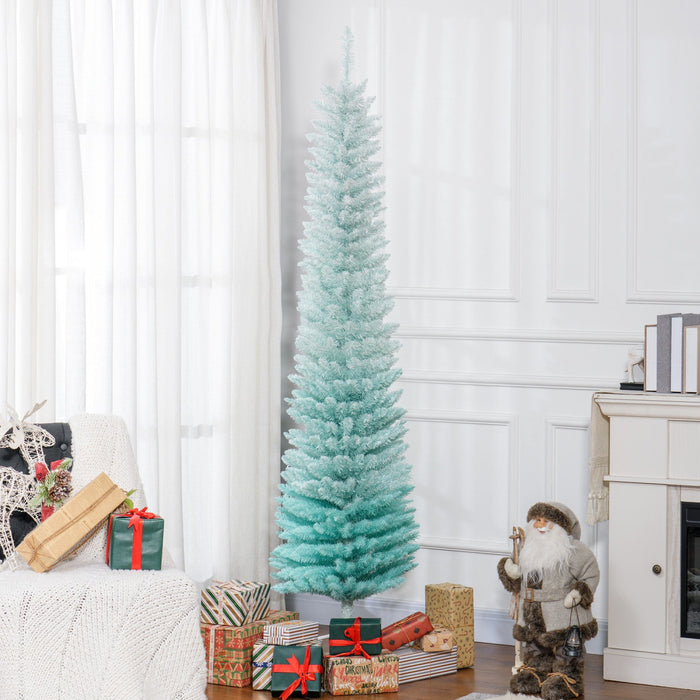 Homcom 7ft Pencil Artificial Christmas Tree With 500 Branches