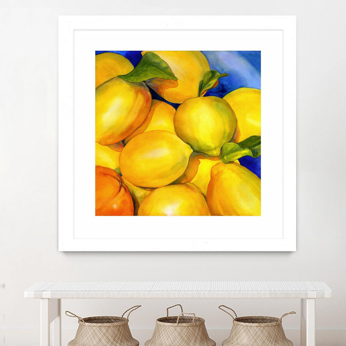 \"Zest For Life\" Matted and Framed White 30x30 Wall Art