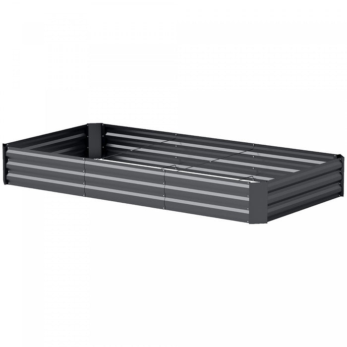 Outsunny Galvanized Planter Box, 8' x 4' x 1' Metal Garden Bed
