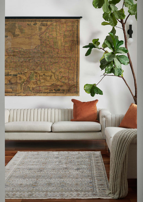 Zaina Traditional 8'0\" x 10'0\" Area Rug in Grey Indoor Area Rug 